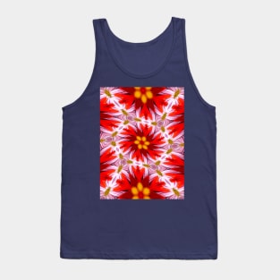 Red Floral Pattern Tank Top